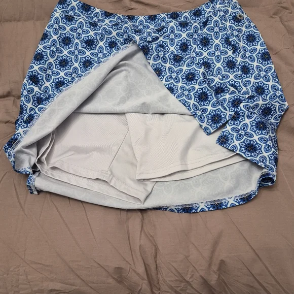 Ekouaer Blue Patterned Women's Skort Size Large - Picture 2 of 6